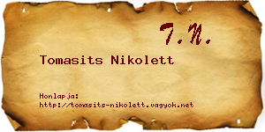 Tomasits Nikolett névjegykártya
